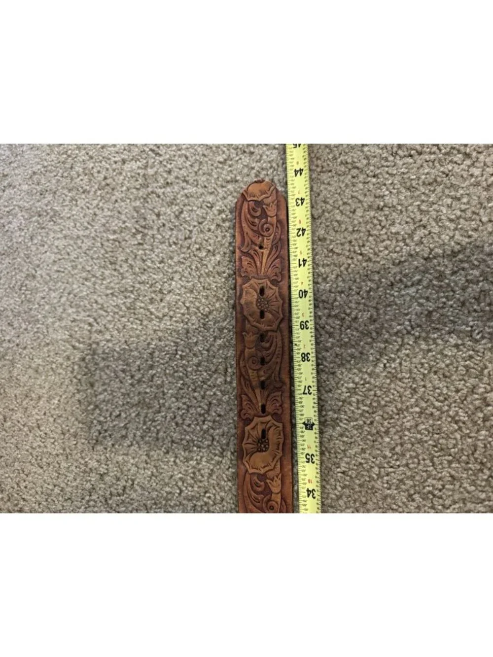 Tooled Leather Handcrafted Belt Mens 40 Rodeo Western Country READ